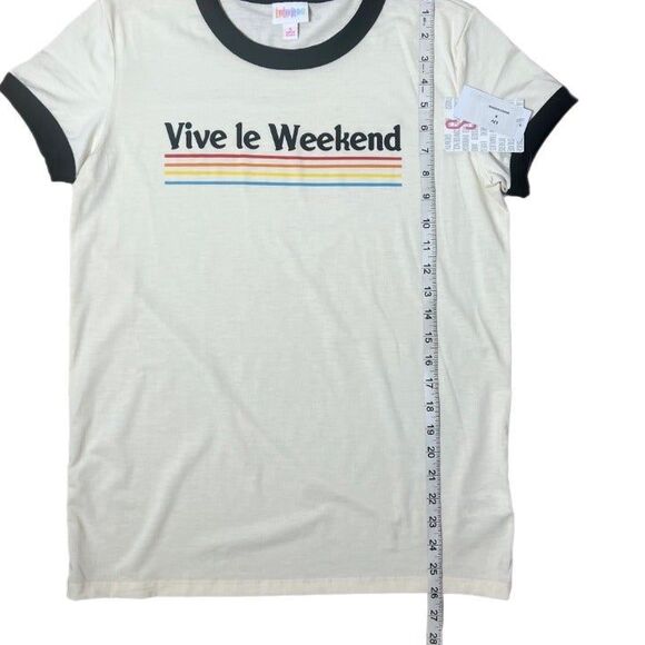 Small - Vive Le Weekend 70's graphic t-shirt, Liv LuLaRoe - Picture 3 of 4
